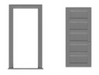 Tichy Train Group 8197 HO Scale 5 Panel Door with Frame (3 Sets)