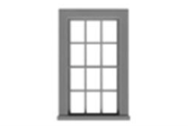 Tichy Train Group 8217 HO Scale 6/6 Double Hung Window with Glazing and Shades (12 Pack)