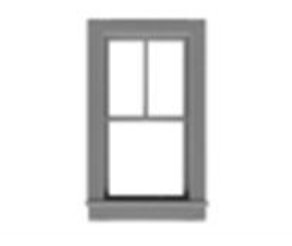 Tichy Train Group 8218 HO Scale 2/1 Double Hung Window with Glazing and Shades (12 Pack)
