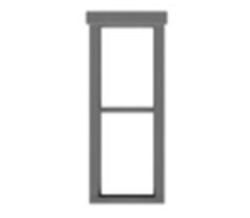 Tichy Train Group 8251 HO Scale 1/1 Double Hung Window with Fancy Top Trim #2 (12 Pack)