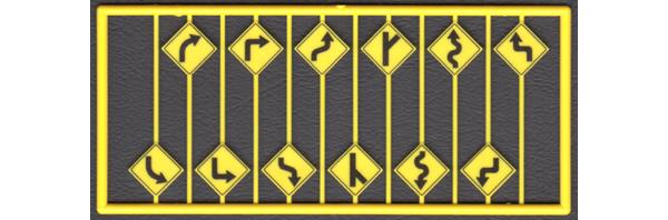Tichy Train Group 8254 HO Scale Highway Warning Signs Road Path #1 (12 Pack)