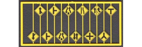 Tichy Train Group 8255 HO Scale Highway Warning Signs Road Path #2 (12 Pack)