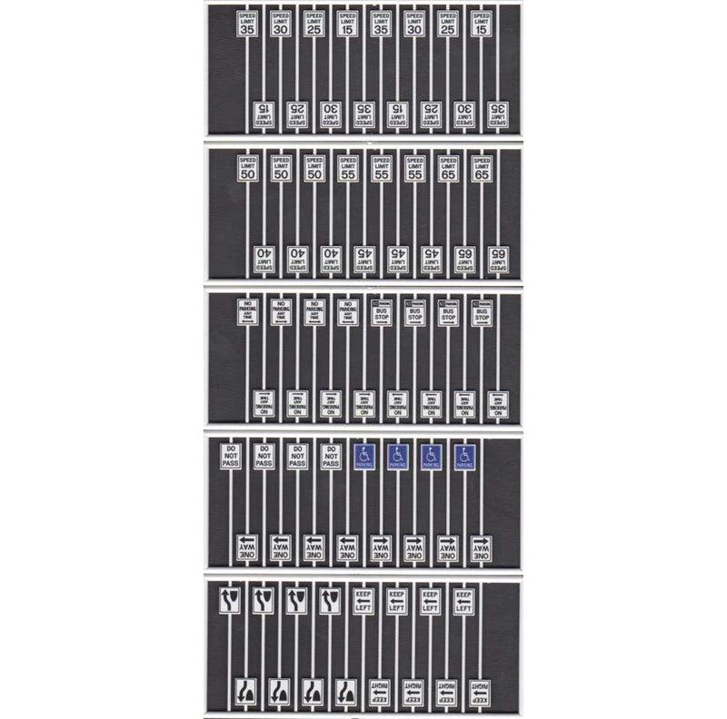 Tichy Train Group 8264 HO Scale Assorted Road Signs (80 Pack)