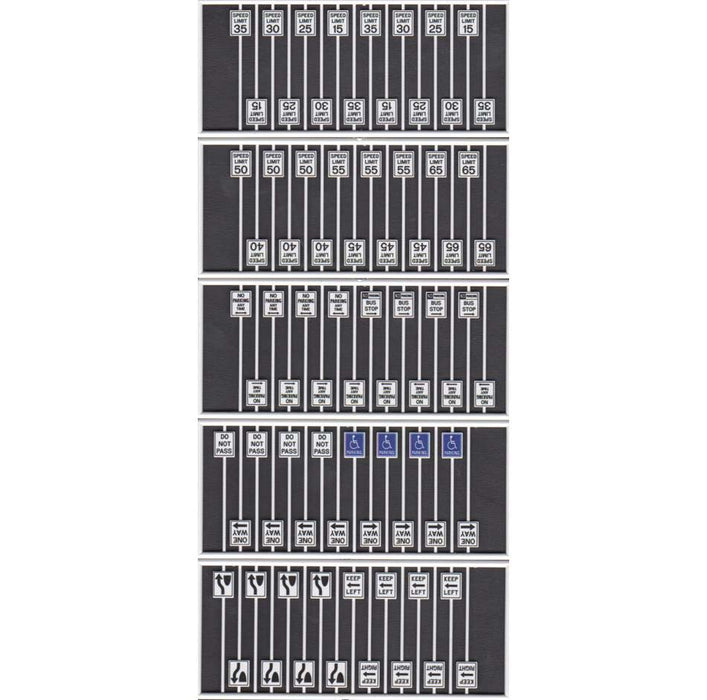 Tichy Train Group 8264 HO Scale Assorted Road Signs (80 Pack)