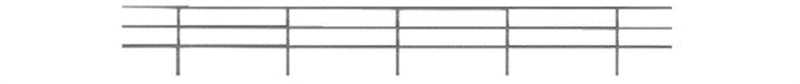 Tichy Train Group 8276 HO Scale Triple Rail Pipe Railing (4 Pack)