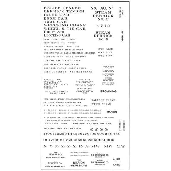 Tichy Train Group 9010 HO Scale Railroad Roman Wreck Train Decals - Black