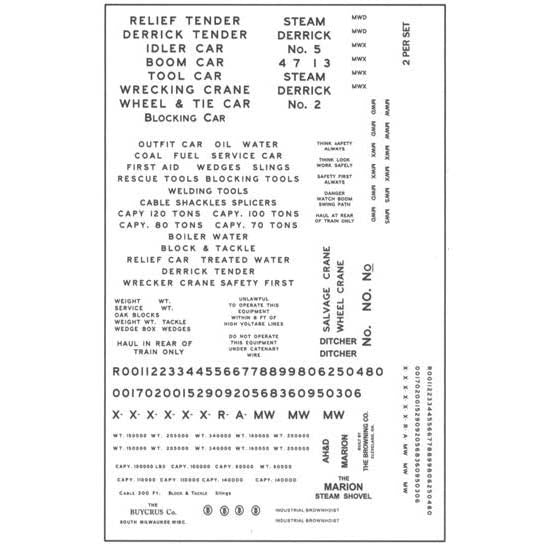 Tichy Train Group 9310 HO Scale Railroad Gothic Wreck Train Decals - White