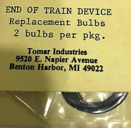 Tomar Industries 819 1.5v Replacement Bulbs for 5806 & 5822 End of Train Devices