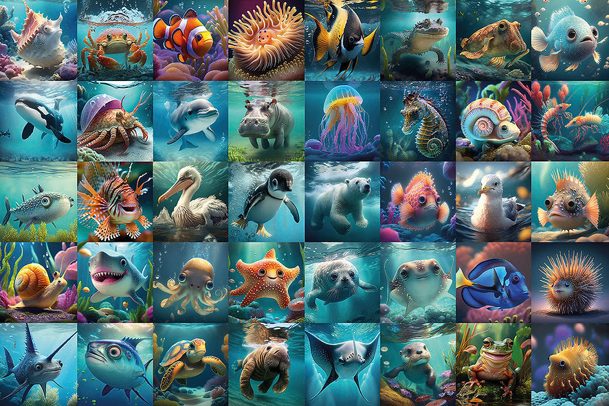 Tomax 100-419 Sea Animals 1000 Piece Puzzle