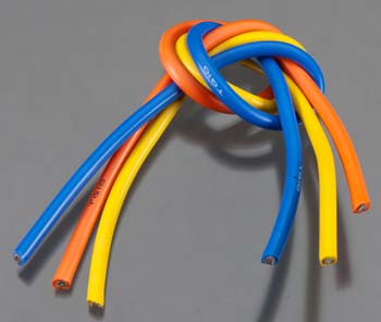 TQ Wire 1104 10 Gauge Super Flexible Wire - Blue, Yellow, and Orange (1' Each)