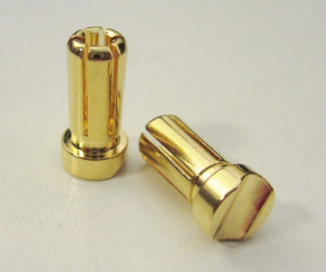 TQ Wire 2509 5mm Male Short (13mm) Light Gold Bullet Connectors 1 Pair