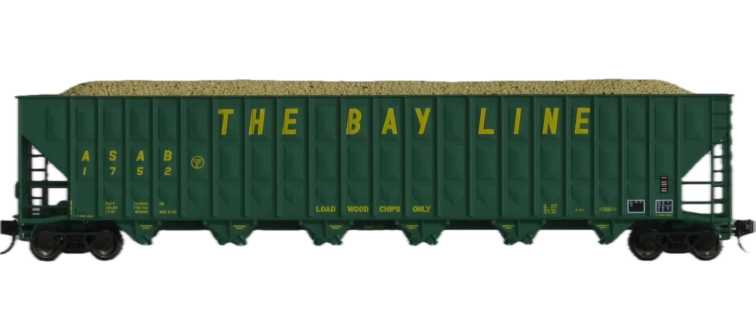 Trainworx 27056 N Scale Woodchip Hopper The Bay Line ASAB