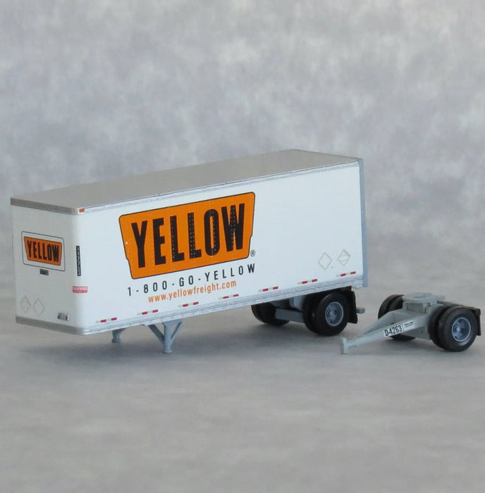 Trainworx 42885 N Scale 28′ Pup Semi Trailer YELLOW