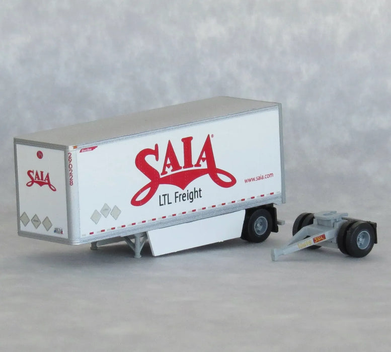 Trainworx 42892 N Scale 28′ Pup Semi Trailer SAIA LTL Freight