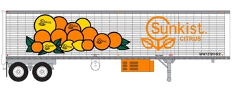 Trainworx 80255-03 HO Scale 40' Corrugated Reefer Trailer Sunkist #3