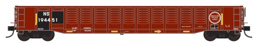 Trainworx N Scale 25213-04 52'6" Corrugated Gondola Norfolk Southern NS 194451 (Ex-MP Patched)