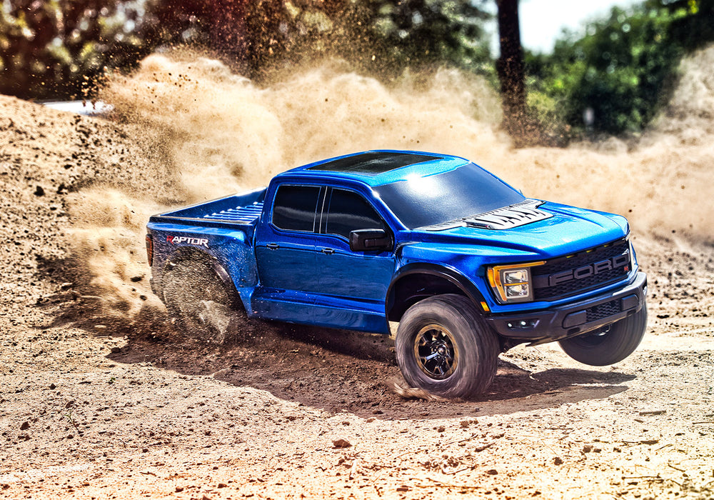 Traxxas 101076-4 Metallic Blue 1/10 Pro Scale Ford Raptor R™ 4x4 VXL Replica Truck