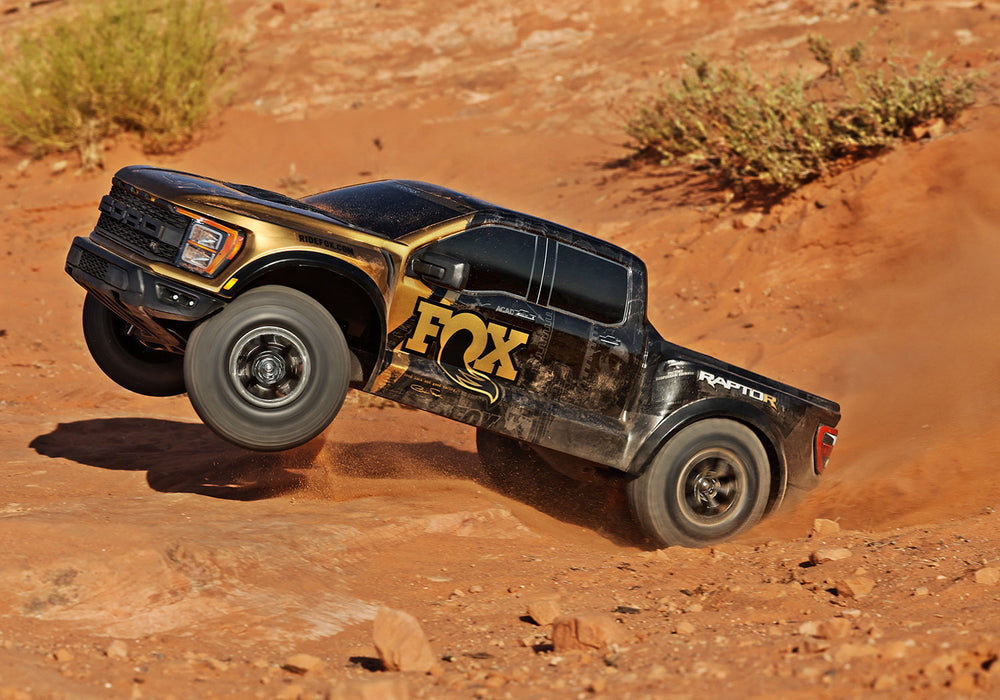 Traxxas 101177-4 1/10 Ford Raptor R™ 4x4 Ultimate VXL Replica Truck - Fox Racing (Gold)