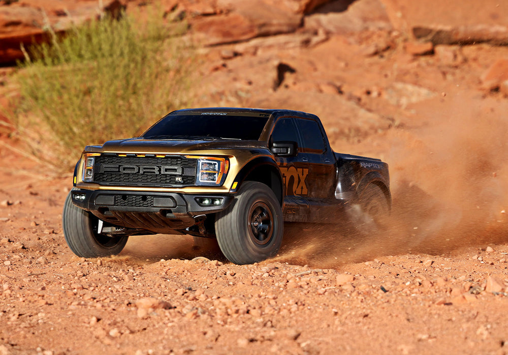 Traxxas 101177-4 1/10 Ford Raptor R™ 4x4 Ultimate VXL Replica Truck - Fox Racing (Gold)