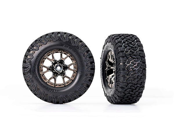 Traxxas 10186 Black Chrome Ford Raptor R™ Wheels with BF Goodrich® All-Terrain™ T/A® KO2 Tires 4x4