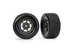 Traxxas 10474X Oval Graphite Gray Wheels with Dual Stage Foams and Hoosier Tires Pre-Glued 4WD Front/Rear, 2WD Rear