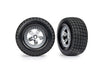 Traxxas 10475 Oval Satin Chrome Wheels with Hoosier Tires Pre-Glued 2WD Front