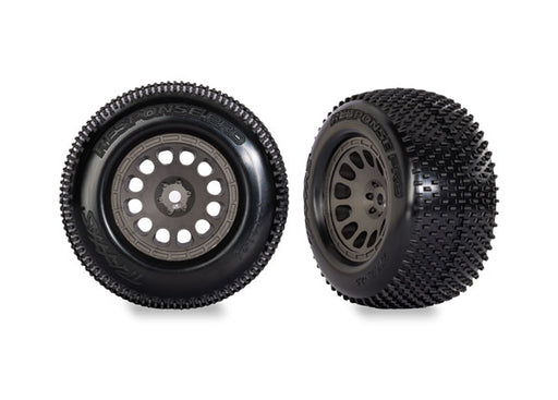 Traxxas 10774-GRAY Response Pro Tires & Charcoal Gray Wheels fits Mini XRT® (2 Pack)