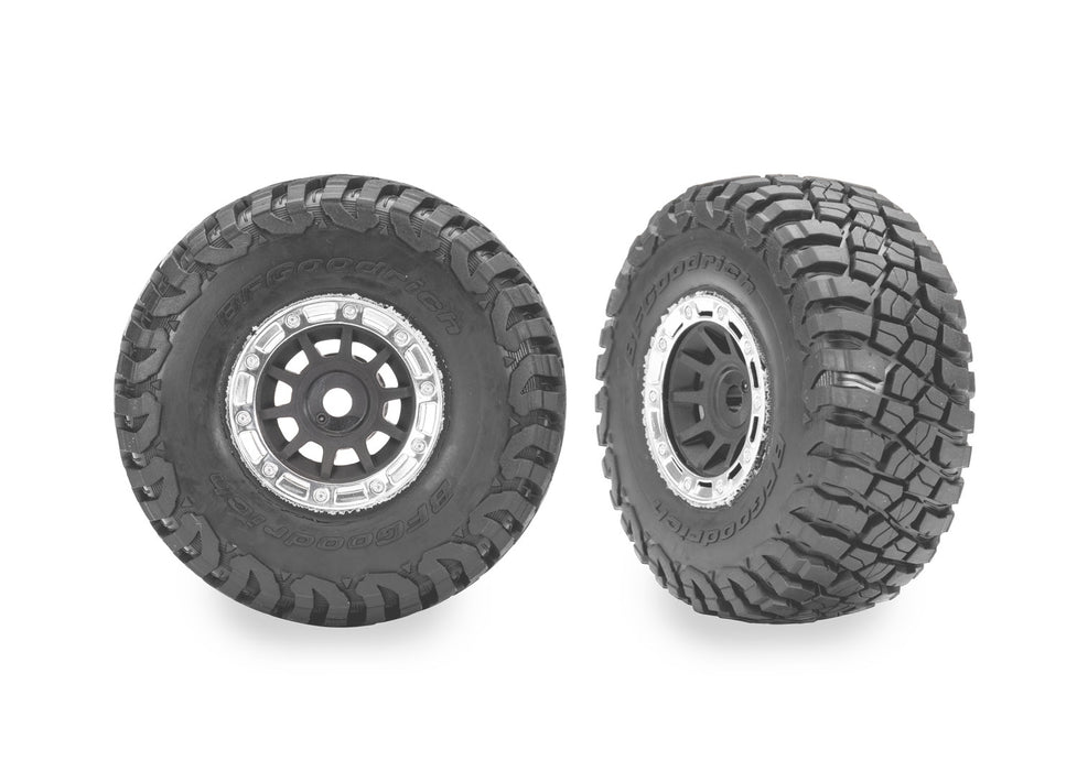 Traxxas 10870-GRAY Charcoal Gray Wheels with dual profile BFGoodrich® Mud-Terrain™ T/A® Tires (2 Pack)