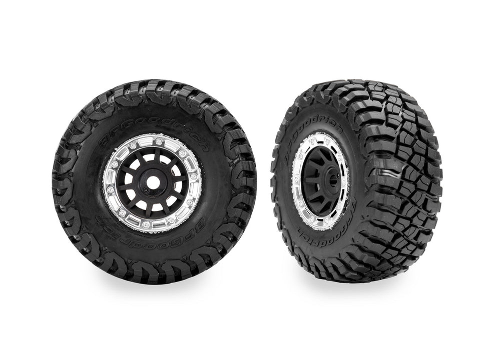 Traxxas 10870-STBLK Black Satin Chrome Beadlock Wheels with BFGoodrich® Mud-Terrain™ T/A® Tires (2 Pack)