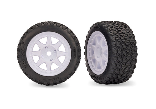 Traxxas 10872-WHT White Front Mini Rally wheels with Rally Tires (2 Pack)