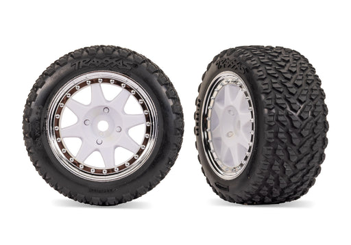Traxxas 10872-WHTC White Front Mini Rally wheels with Rally Tires (2 Pack)