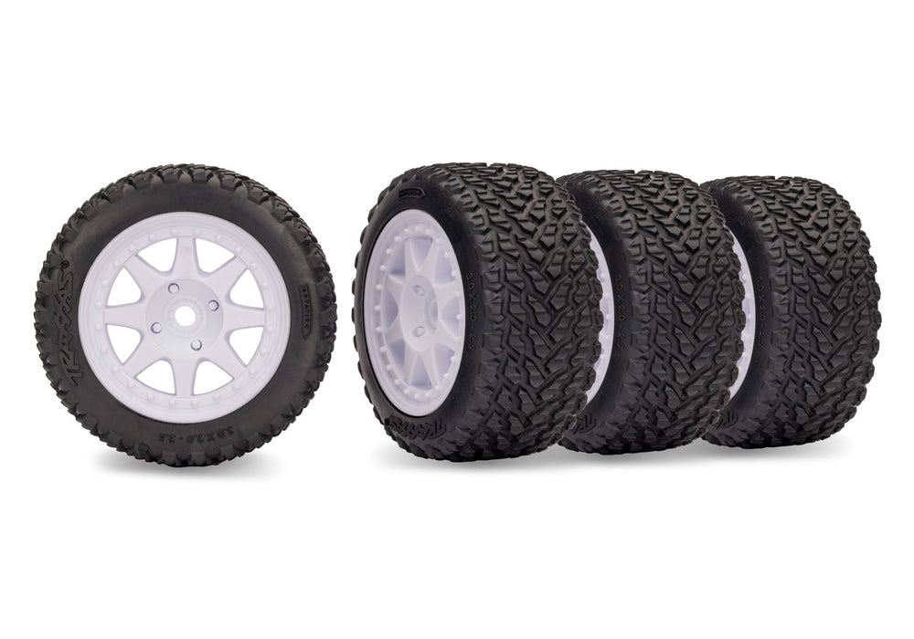 Traxxas 10874 White Mini Rally wheels with Rally Tires (Set of 4)