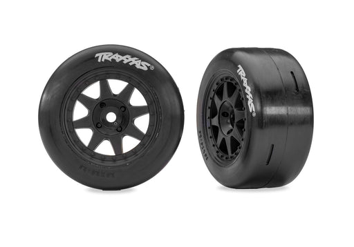 Traxxas 10876-BLK Black Front Wheel with Slick Tires (1 Pair)