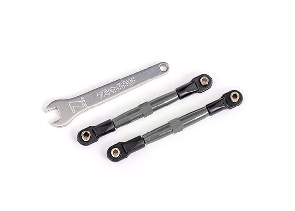Traxxas 2445A Front Charcoal Gray 55mm Turnbuckles and Toe Links Stock for Bandit