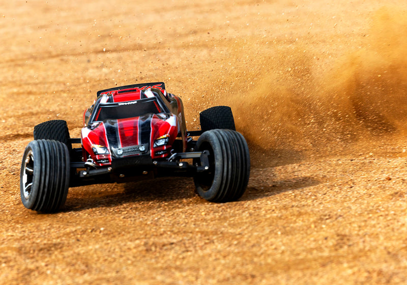 Traxxas 37054-8 Red 2WD Rustler RTR 1/10 XL-5 Stadium Truck with Battery and USB-C Charger