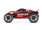 Traxxas 37054-8 Red 2WD Rustler RTR 1/10 XL-5 Stadium Truck with Battery and USB-C Charger