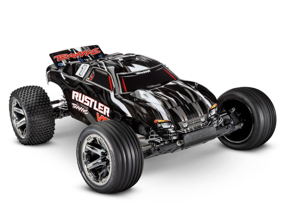 Traxxas 37076-74 2WD Rustler VXL 1/10 RTR Brushless Stadium Truck with 272R Transmission - Black