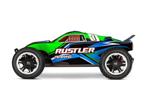 Traxxas 37254-8 1/10 Green Heavy Duty Rustler USB-C