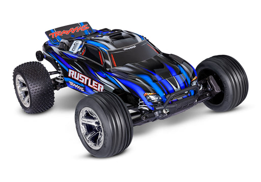 Traxxas 37354-4 Blue 2WD Rustler RTR 1/10 BL-2S Stadium Truck