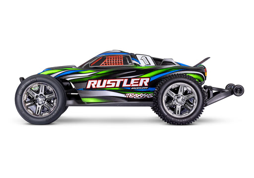 Traxxas 37354-4 Green 2WD Rustler RTR 1/10 BL-2S Stadium Truck