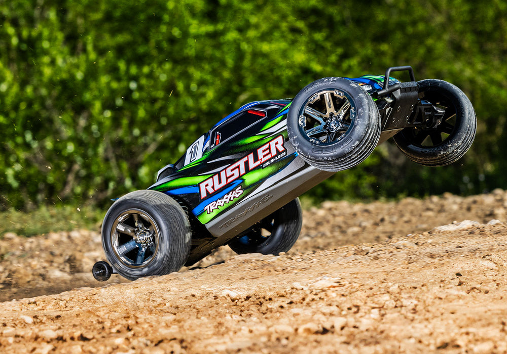 Traxxas 37354-4 Green 2WD Rustler RTR 1/10 BL-2S Stadium Truck