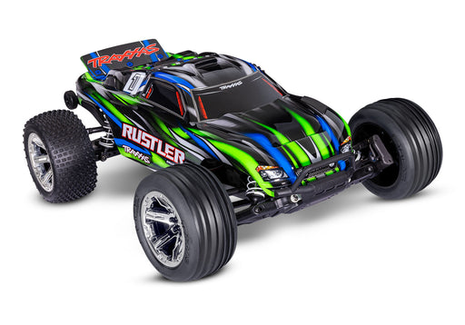 Traxxas 37354-4 Green 2WD Rustler RTR 1/10 BL-2S Stadium Truck