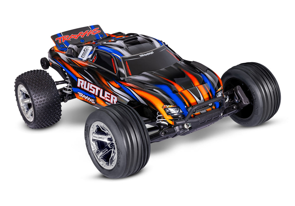 Traxxas 37354-4 Orange 2WD Rustler RTR 1/10 BL-2S Stadium Truck