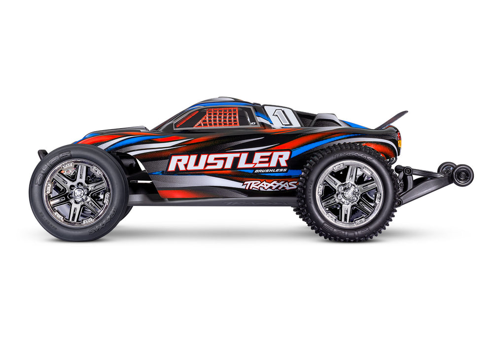Traxxas 37354-4 Red 2WD Rustler RTR 1/10 BL-2S Stadium Truck