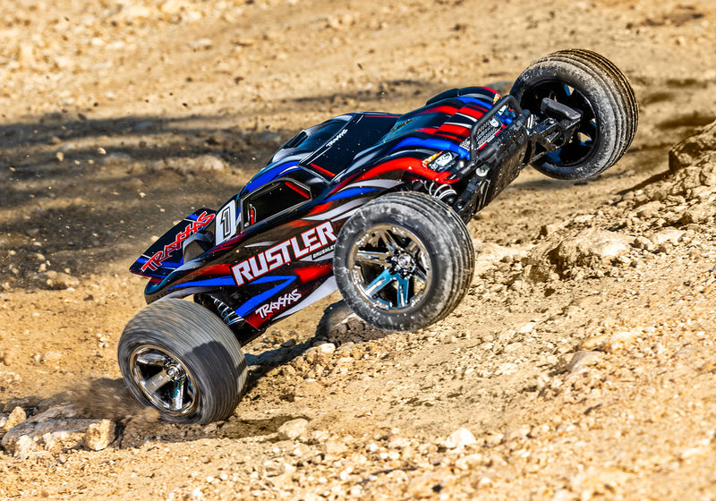 Traxxas 37354-4 Red 2WD Rustler RTR 1/10 BL-2S Stadium Truck