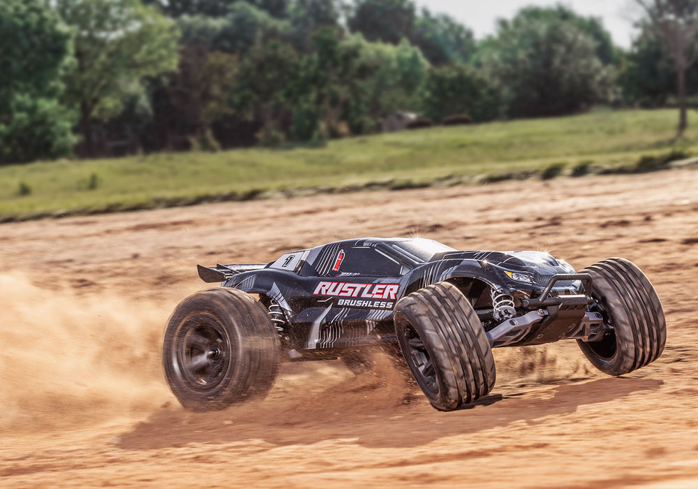 Traxxas 37454-4 Rustler XL3 1/10 Scale RTR 2WD Brushless Stadium Truck Black