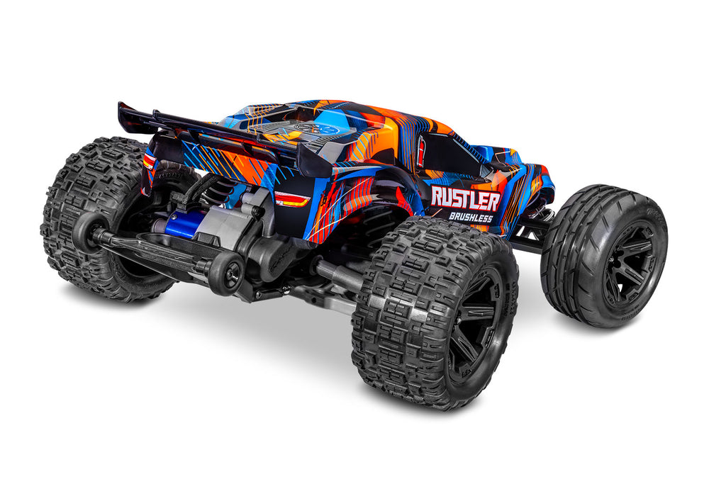 Traxxas 37454-4 Rustler XL3 1/10 Scale RTR 2WD Brushless Stadium Truck Orange