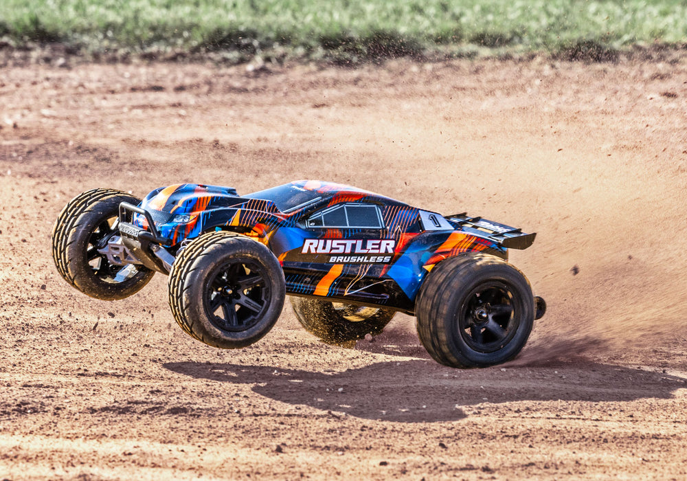 Traxxas 37454-4 Rustler XL3 1/10 Scale RTR 2WD Brushless Stadium Truck Orange