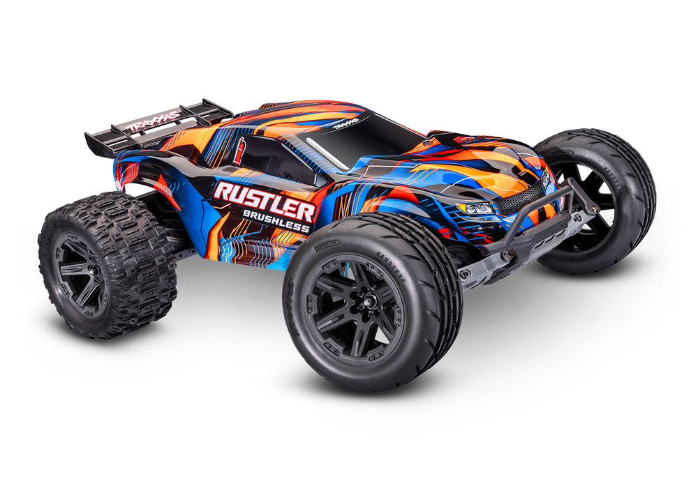 Traxxas 37454-4 Rustler XL3 1/10 Scale RTR 2WD Brushless Stadium Truck Orange