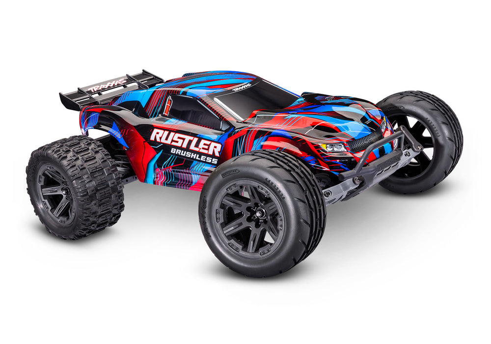 Traxxas 37454-4 Rustler XL3 1/10 Scale RTR 2WD Brushless Stadium Truck Red